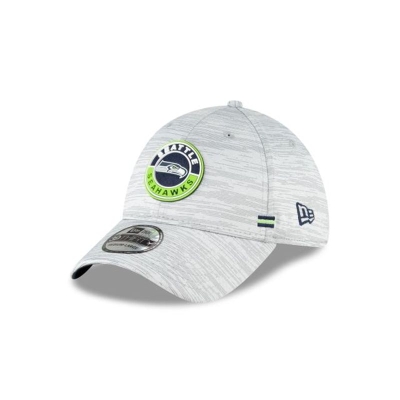 Grey Seattle Seahawks Hat - New Era NFL Official NFL Fall Sideline 39THIRTY Stretch Fit Caps USA2176098